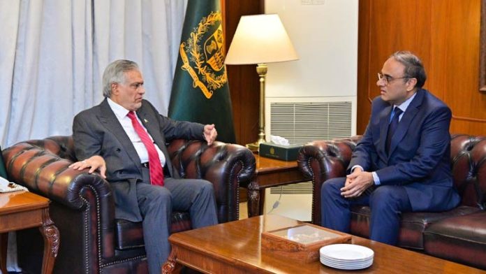 a meeting between Ishaq Dar and Pakistan’s newly designated ambassador to Iran, Imran Ahmed Siddiqui, held in Islamabad.